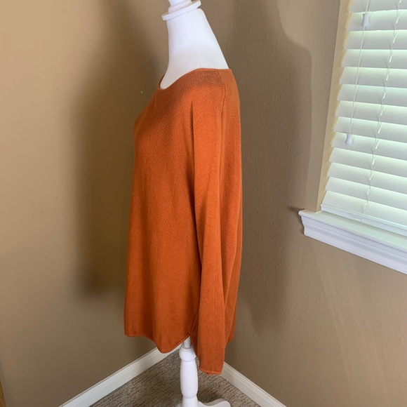 Michael Kors Burnt Orange Knit Sweater Gold Back Zipper Women’s Size Large - Picture 2 of 9